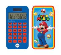 Lexibook, Super Mario, Calculadora de Bolsillo, C45NILXB | Funda protectora, funciones avanzadas, funciona con pilas, rojo/azul