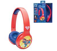 LEXIBOOK - Superman - Auriculares Infantiles 2-en-1 Bluetooth y con Cable - Estéreo, inalámbrico, con Cable, Volumen Limitado, Plegable, Ajustable, niño/niña, Rojo/Azul, HPBT010SULXB