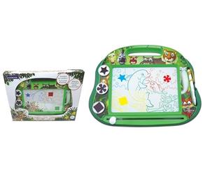 Lexibook Tablero de Dibujo magnético mágico Multicolor Animales, Juguete Creativo artístico para Las Muchachas y Muchachos, Pluma de la Aguja y Sellos, Verde, CRANX550LXB