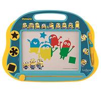 LEXIBOOK Tablero de Dibujo magnético mágico Multicolor Minions, Juguete Creativo artístico para Las Muchachas y Muchachos, Pluma de la Aguja y Sellos, Amarillo/Azul, CRDES550LXB