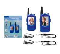 LEXIBOOK, Talkie-Walkie Recargable con Llamada de Video, Pantalla a Color, Comunicación Visual, Batería Integrada, Largo Alcance, para Juegos y Aventuras, Azul, TWV10