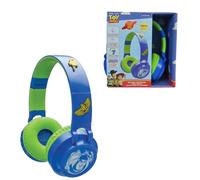 Lexibook, Toy Story, Auriculares Luminosos Plegables Bluetooth y con Cable con diseño 3D del Universo Toy Story con limitación de Volumen, Azul, HPBT015TSLXB