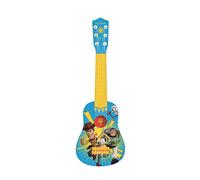 LEXIBOOK Toy Story Woody Buzz Mi Primera Guitarra, 6 Cuerdas de Nailon, 53 cm, guía incluida, Azul/Amarillo, K200TS