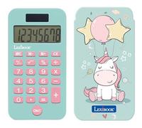 Lexibook, Unicornio, Calculadora de Bolsillo con Tapa Protectora, Funciones Clásicas y Avanzadas, a Pilas y Solar, Azul/Rosa, C45UNI