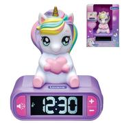 LEXIBOOK, Unicornio, Despertador con Luz Nocturna, Morado, RL800UNI1 | Despertador unicornio con figura 3D, luz nocturna, sonidos, repetición y mágicas alarmas.