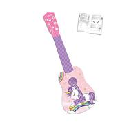 Lexibook, Unicornio Mi Primera Guitarra, K200UNI | Guitarra 21", 6 cuerdas de nailon, guía de aprendizaje incluida, rosa/azul