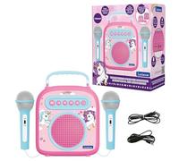 LEXIBOOK BTC050UNI Micro Star - Karaoke/altavoz portable inalámbrico para niños a partir de 3 años, con Bluetooth, micrófono, toma auxiliar, puerto USB, rosa, 18.3 x 8.5 x 22 cm