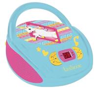 Lexibook, Unicornio, Reproductor de CD con radio, toma AUX-IN, puerto USB, alimentación por CA o pilas, Azul/Rosa, RCD108UNI