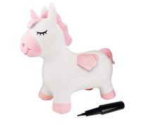 Lexibook-BGP050UNI Lexibook Unicornio Saltadora Inflable, Bomba de Mano incluida, Plástico Seguro e Duradero - Funda extraíble y Lavable - Rosa, Color, Large