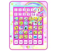 Lexibook, Unicornio, Tableta Educativa Bilingüe Interactiva, Juguete para Aprender el Alfabeto Letras números Palabras deletreo y música, Inglés / Español, Rosa, JCPAD002UNIi2