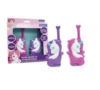 Lexibook, Unicornio, Walkie-Talkies 3D, TW18UNI | Alcance 500m, 2 canales, clip cinturón, rosa/púrpura