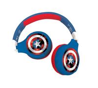 LEXIBOOK, Vengadores, Auriculares Bluetooth, HPBT010AVLXB | Bluetooth y cable 2 en 1, volumen seguro, plegables, rojo/azul