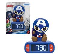 LEXIBOOK, Vengadores Reloj Despertador Luz Nocturna, RL800AV1 | Sonidos y melodías, pantalla LCD retroiluminada, luminoso, snooze