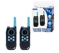 LEXIBOOK walkie-Talkie de 5km, Sonido Digital, Juego de comunicación para Interiores y Exteriores, Clip para cinturón, Azul, TW42LXB