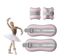 LEXICAMHS Paquete de 2 manguitos de peso ajustables para tobillo, puños de peso para pie/muñeca, 2 x 0,25 kg/1,1 lb, adecuados para principiantes y niños, ejercicios de baile, caminar, trotar