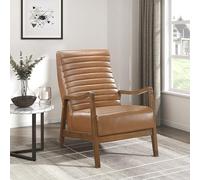 Lexicon Silla decorativa de respaldo alto, sillas modernas de mediados de siglo, sillas de sala de estar, silla de lectura para dormitorio con reposabrazos y patas de madera maciza, silla de salón