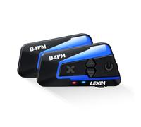 LEXIN 2X B4FM Intercomunicador Casco Moto Bluetooth, Manos Libres Moto 1-10 Motoristas de 2000m, Sistema Comunicación con Compartir Música Radio FM, Auriculares para Motocicleta/ATV