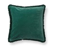 Lexington Funda de cojín Organic cotton velvet fringe 50x50 cm Verde