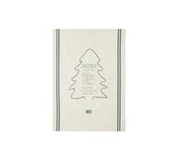 LEXINGTON Gingerbread Org Cotton Kitchen Towel, blanco/verde, 50 x 70 cm