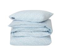 Lexington Juego de funda nórdica Wave Printed Cotton Sateen White-Blue. 2 fundas de almohada