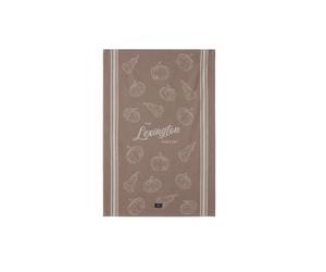 LEXINGTON Organic Cotton Jacquard Kitchen Towel, marrón/beige, 50 x 70 cm