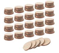LEXININ 100 rodajas de madera de 4 a 5 cm, pequeños discos de madera sin acabar, mini círculos redondos de madera para decoración de manualidades