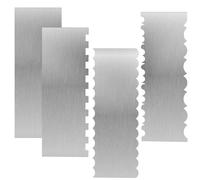 LEXININ 4 raspadores de acero inoxidable con borde recto, 8.6 pulgadas, metal de doble cara, para decorar crema, mousse