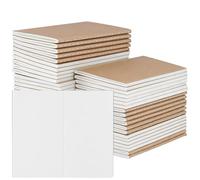 LEXININ Cuaderno de bolsillo de papel kraft, 3.5 x 5.5 pulgadas, paquete de 50, mini cuaderno de bocetos en blanco sin forro para diarios