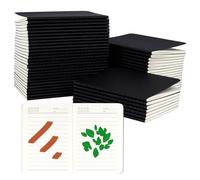 LEXININ Cuaderno de papel negro, tamaño A6, 4 x 5.5 pulgadas, paquete de 50 mini diarios a rayas, encuadernado perfecto