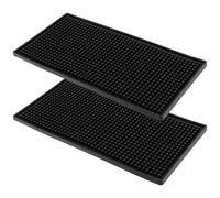 LEXININ Paquete de 2 tapetes de Goma para Barra de 6 x 12 Pulgadas, tapete de Servicio de Barra Negro de 30 x 15 x 1 cm, tapetes de Goma pequeños para encimera, Cocina