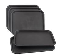 LEXININ Paquete de 5 bandejas de plástico para comida rápida, 35 x 27 cm, bandejas rectangulares de plástico, bandeja de servicio para restaurante, cafetería, para bebidas, alimentos