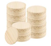 LEXININ Paquete de 50 posavasos redondos de madera de 10 cm, 7 mm de grosor, sin acabar, a granel para manualidades, decoración