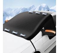 Lexivhdzk Cubierta de Parabrisas de Coche para Mitsubishi Mirage 2019-2025, Magnético Parasol Delantero Cubierta Ventana Protección Visera Solar Invierno Protector Accesorios,B/Black-Orange