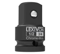 LEXIVON Adaptador de vaso de impacto de 1/2 pulgada, incrementador de 1/2" hembra x 3/4" macho | Acero de aleación de cromo-molibdeno = Totalmente resistente al impacto (LX-401)