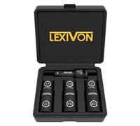 LEXIVON juego de llaves de vaso de impacto, 6 tuercas de tamaño total (LX-111)