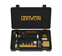 LEXIVON Kit multipropósito soldador de butano | Soldador Premium con auto ignicion de llama ajustable | Pro Grade Equivalente a 125 Watts (LX-771)