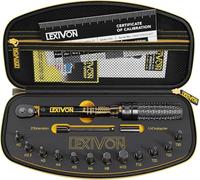 LEXIVON Llave Dinamométrica Bicicleta - Coche - Moto 1/4'' | 2~26 Nm, Juego de 15 Piezas de Puntas Hexagonales y Torx, Kit Profesionales Portátil para bici, Mountain Bike Tools (LX-191)