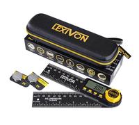 LEXIVON Medidor de Angulo Digital de Aluminio, Transportador Multiusos de 130 mm, Incluye Pantalla XL y Bolsa Resistente con Cremallera (LX-DAF5)