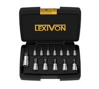 LEXIVON Set de Acoplamientos para Tornillo Torx Aprueba de manipulación, Aleación de Acero Premium S2/ Estrella de seguridad de 13 piezas T8 - Conjunto T60 (LX-146)