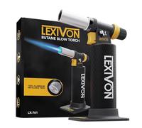 LEXIVON Soplete de Butano, Encendedor Recargable de alta Resistencia con llama Ajustable y Tanque de Aluminio de Calidad Profesional | Ideal para Soldar y Tareas de Cocina (LX-761)