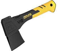 LEXIVON V10 Hacha de Camping de Longitud: 25 CM | Agarre ergonómico TPR, Mango Compuesto Ligero de Fibra de Vidrio | Funda Protectora incluida (LX-V10)