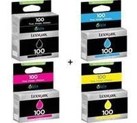 Lexmark 100 Series Ink Cartridges - Set of 4 Colors (Black, Cyan, Magenta, Yellow)