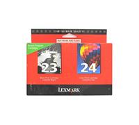 Lexmark 23, 24 Twin cartucho de tinta Original Negro, Cian, Magenta, Amarillo Multipack 2 pieza(s) - Cartuchos de tinta (24 Twin, Original, Tinta a base de pigmentos, Negro, Cian, Magenta, Amarillo, Lexmark X3530, X3550, X4530, X4550, Z1410, Z1420, 2 pieza(s), Rendimiento estándar)