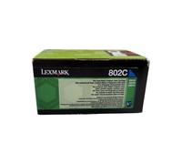 Cartucho de tóner LEXMARK 802C - Bajo rendimiento 1000 páginas - Paquete de 1 - Cian