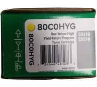 Lexmark Cartucho de tóner Amarillo del Programa de la Vuelta del Alto Rendimiento para el Gobierno de los E.E.U.U., Rendimiento 3000 (80C0HYG)