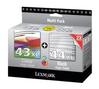 Lexmark nº 43XL + nº 44XL (80D2966) pack ahorro (original)