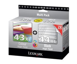 Lexmark nº 43XL + nº 44XL (80D2966) pack ahorro (original)
