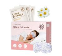 LEXNHOM Máscara térmica grande desechable de manzanilla, paquete de 24 unidades, máscara de ojos autocalentable para ojos secos, ojeras hinchadas para dormir, viajes, oficina, máscara de ojos cálidos
