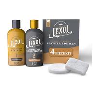 Lexol - Kit de Limpiador y acondicionador para el Cuero del Coche, Muebles, Zapatos, Bolsos y Accesorios, rápido y fácil de Usar, Botes de 236 ml, Incluye Dos esponjas de aplicación