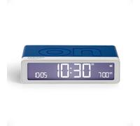 Lexon Flip Classic Despertador con Luz, Reversible con Lados de Encender/Apagar y Función de Repetición, con Pantalla LCD y Luz Táctil, Recargable por USB-C - Azul Brillante